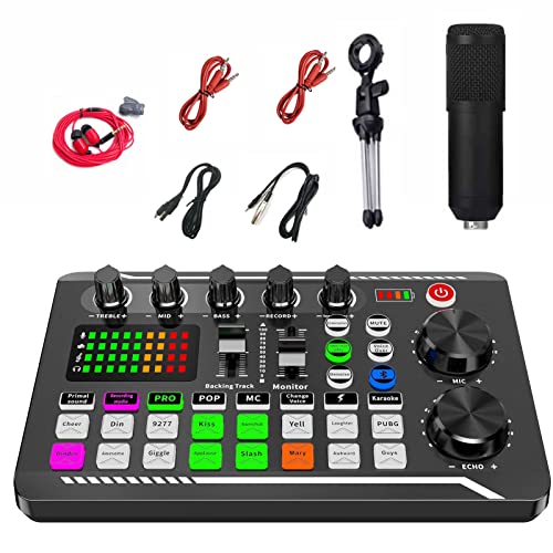 ↝【Usi multifunzionali】: Il mixer audio Podcast include 7 regolazioni indipendenti della manopola del volume e regolazioni del pulsante del fader, che coprono bassi, , alti, traccia di sottofondo, monitoraggio, ecc. La luce respiratoria può cambiare in sincronia con il volume e il mixer digitale supporta 16 effetti sonori personalizzati.