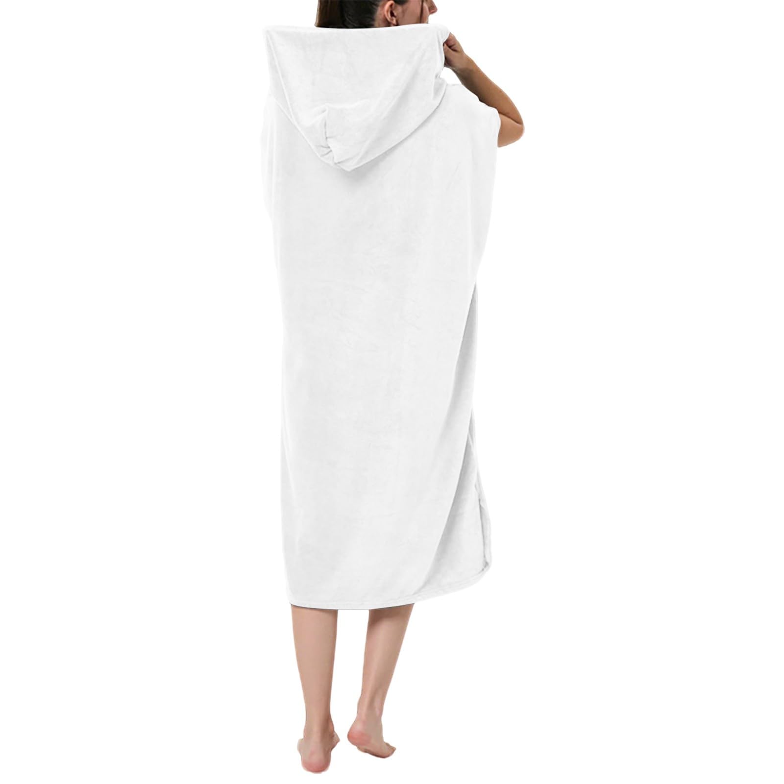 Genérico Albornoz Ducha Mujer Algodon Bathrobe Invierno s Grandes con Robe Calentita Roupao Tallas Capucha De Baño Rizo Algodón
