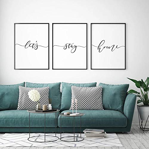 Toile Let's Stay style nordique | Grand format 70x100cm impression de qualité