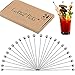 Cocktail Picks Stirrers Toothpicks -(24 PACK) 8 inch Bloody Mary Skewers Reusable Stainless Steel Cocktail Picks for Drink Skewers and Appetizers Fruit Sticks Martini