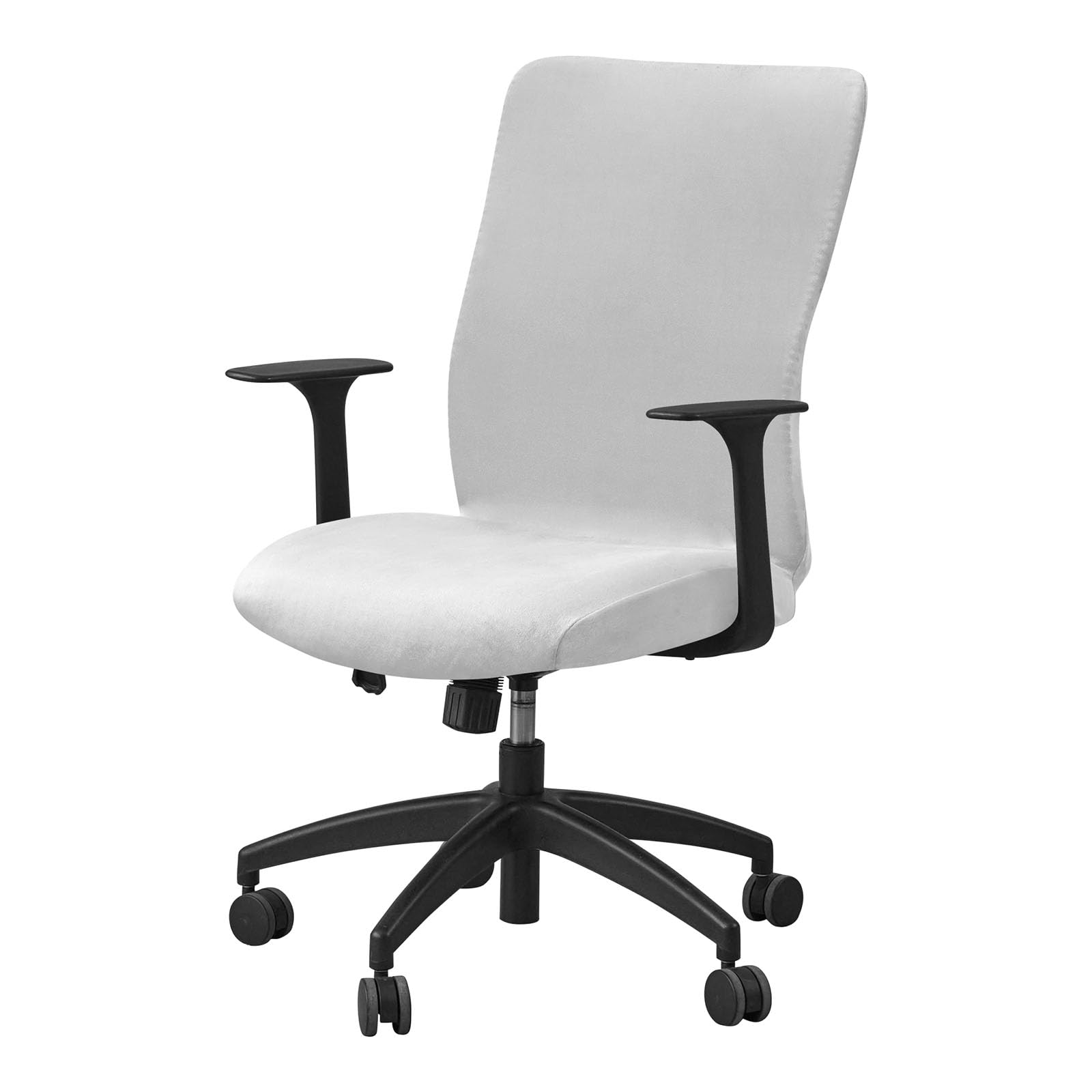 YOPOIY Velvet Office Chair Cover, Stretch Computer Office Chair Cover, Non-Slip Desk Rotating Chair Slipcover, Soft Washable Executive Chair Protector (Light gray,one size)