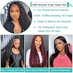 20Inch Deep Wave Lace Front Wigs Human Hair-13x4 HD Transparent Deep Wave Frontal Wigs Human Hair Glueless Curly Wigs for Women 200% Density Curly Lace Front Human Hair Pre Plucked with Baby Hair - Image 3