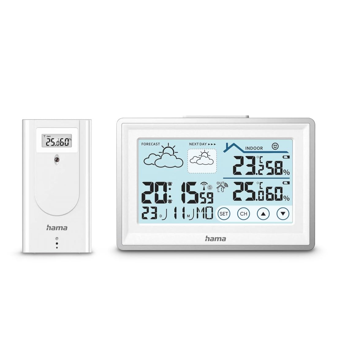 Weather station "Bahamas", with external probe, radio, rev., int., blc