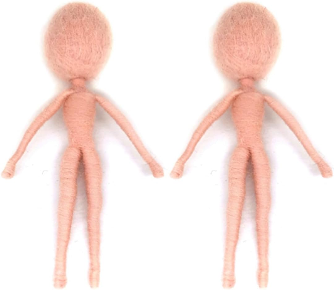 2 Piece Pre-Made Felt Body Frames 2.8 inch to Make Fairies, Mummies, Gnomes, Aliens Easier - Needle Felting Supplies