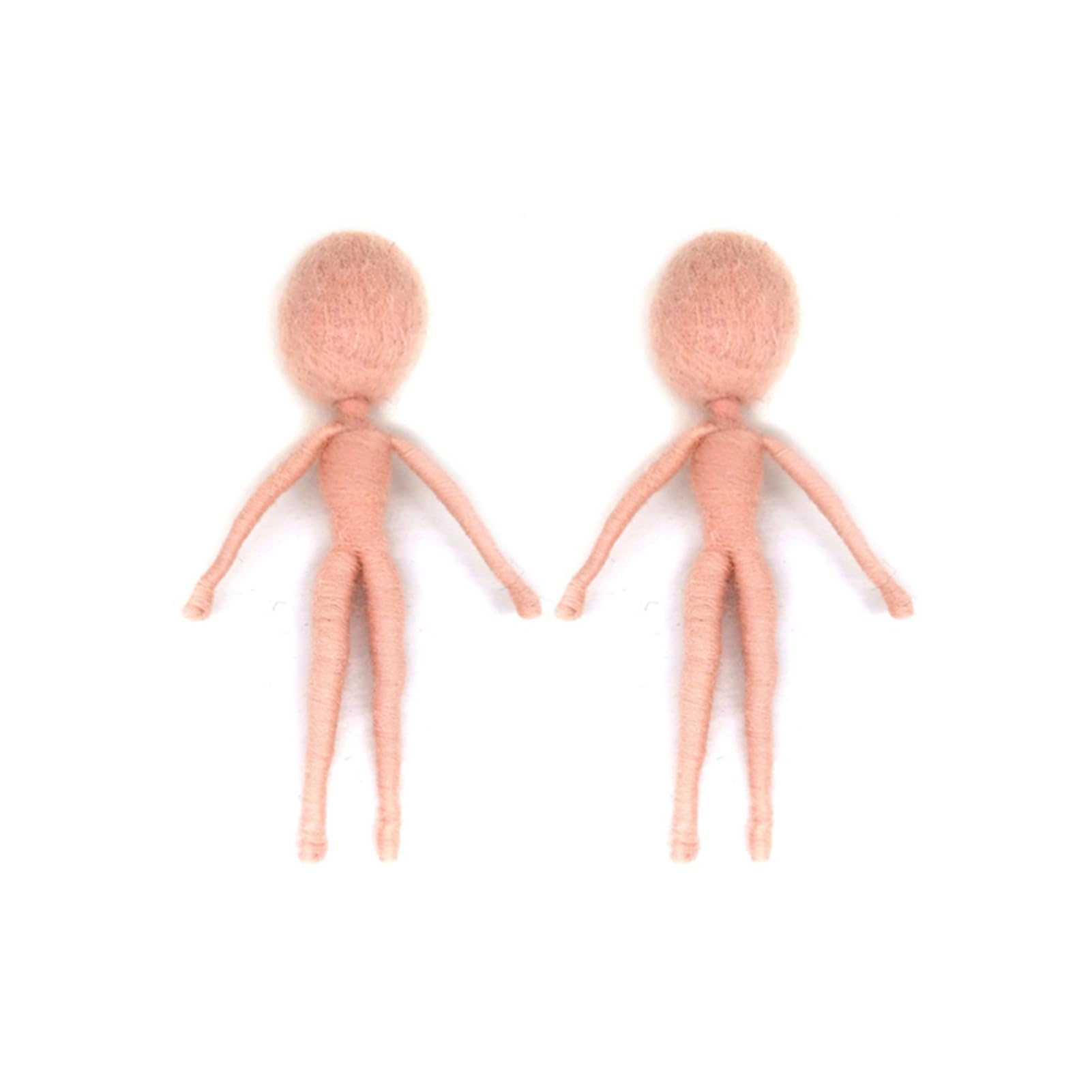 2 Piece Pre-Made Felt Body Frames 7cm to Make Fairies, Mummies, Gnomes, Aliens Easier - Needle Felting Supplies
