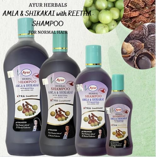 Image of Ayur herbal Amla Shikakai Shampoo for all hair type (1000ml)
