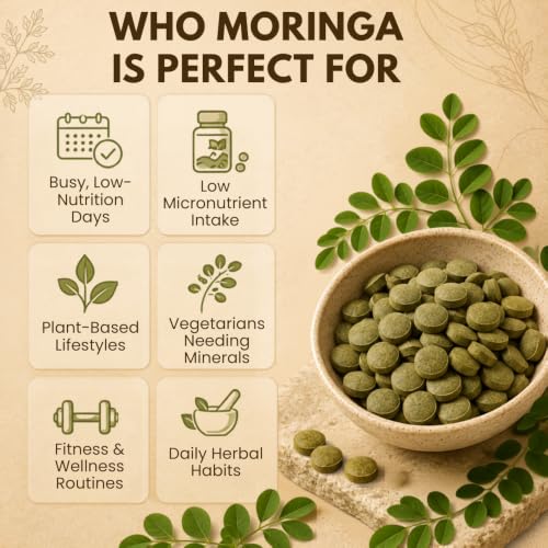 Image of Earthen Story Certified Organic Moringa Tablets (120) | Lab Tested for 270+ Pesticides | Drumstick Leaf Superfood for Energy & Daily Nutrition | Vegan, Non-GMO