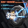 Electric Dirt Bike - Peak 1500W Electric Bikes for Adults/Teens, 35MPH, 52V 25Ah, 20 Inch All-Terrain Fat Tire Electric Motorcycle, 7-Speed, Dual Suspension & Hydraulic Brakes