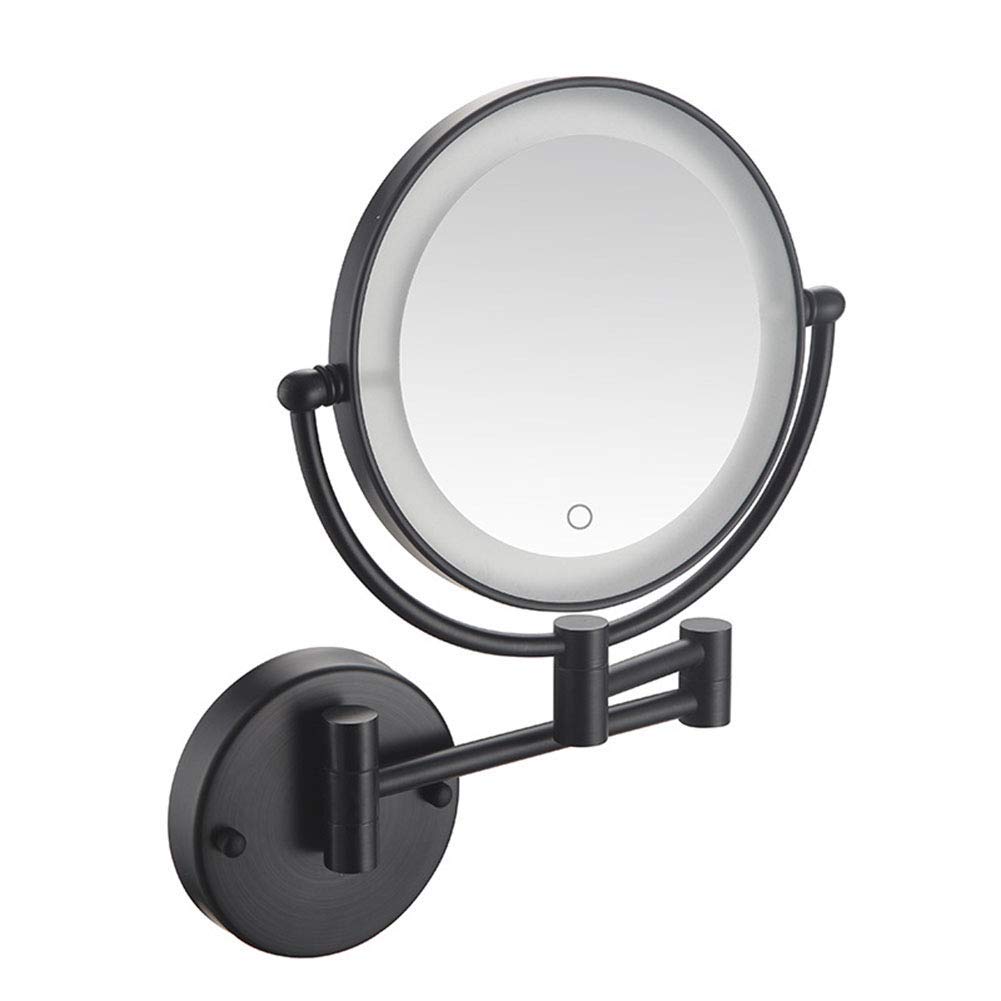 Miroir de maquillage mural extensible miroir salle de bain LED pivotant