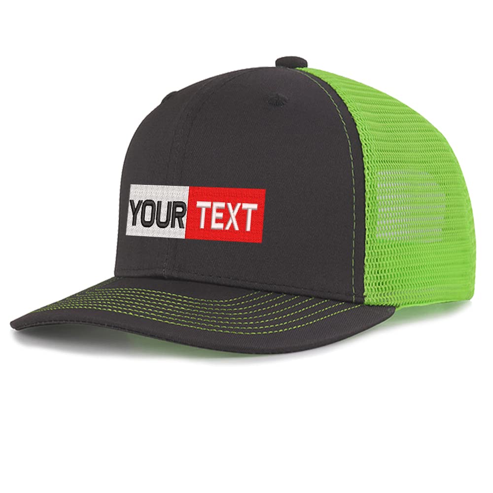 Unisex Grey Green Personalized Baseball Caps Custom Embroidered Adults Embroidered Adjustable 112 Trucker Caps Or Hats With Text & Logo