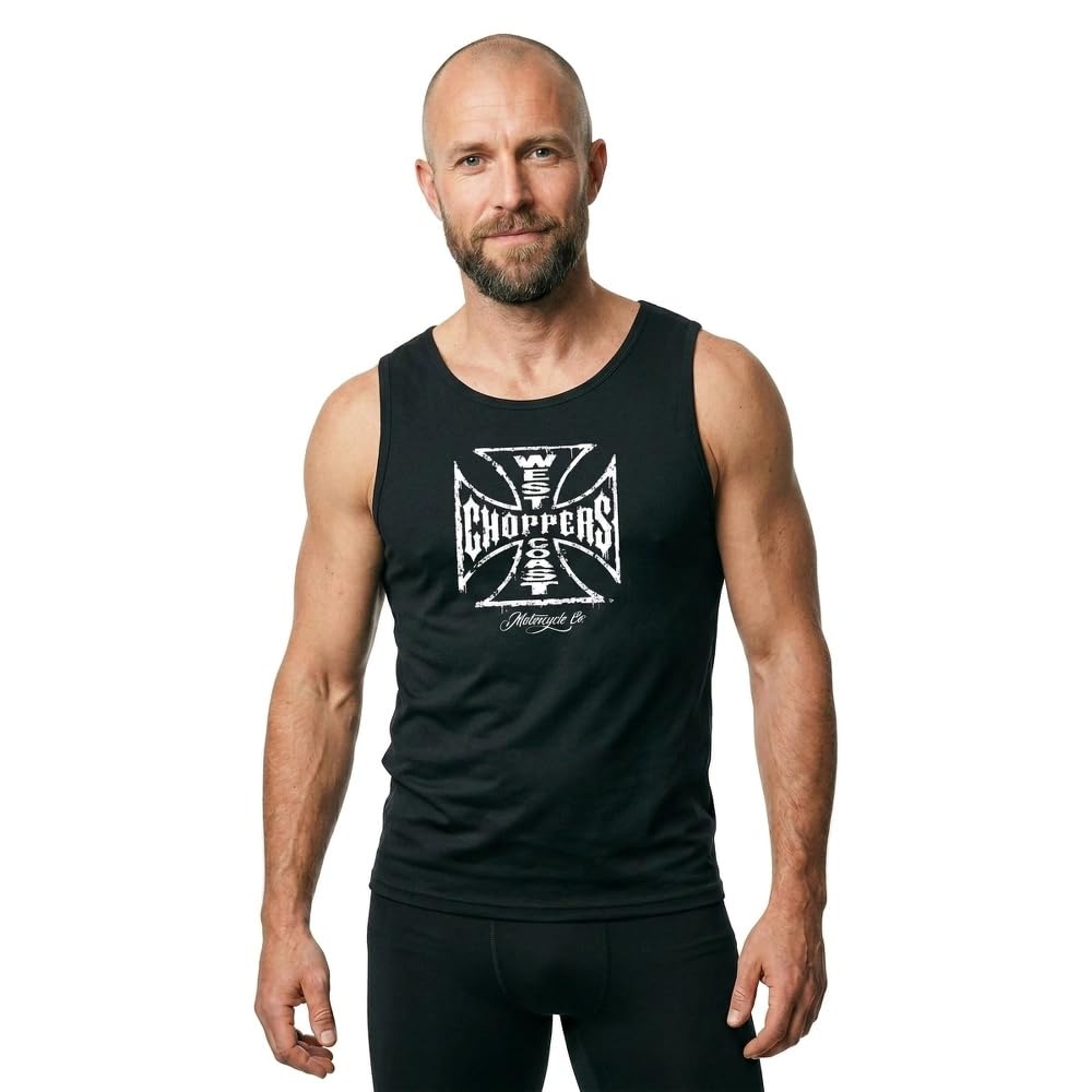 West Coast Choppers Worn Cross Sleeveless T-Shirt 3XL