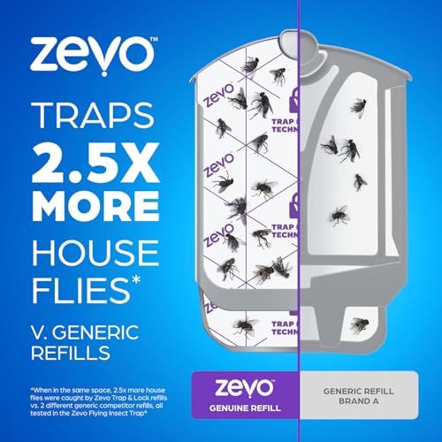 Image of Zevo Flying Insect Trap Official Refill Cartridges - Fits Zevo Trap and MAX Indoor Fly Trap, Trap+Lock Technology Fly Trap Refill for Gnats, House Flies & Fruit Flies (6 Official Refill Cartridges)