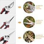 3 Pack Pruning Shears Set, Stainless Steel Pruning Scissors, Garden Tools Scissors Kit for Flowers and Small Garden, Pruner Shears Garden Cutter Clippers with Safety Lock, Shock-Absorbent Spring