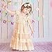 Ever Fairy Lace Flower Rustic Burlap Girl Baby Country Wedding Flower Dress, Champagne, Size 3XL, 5-6 Years