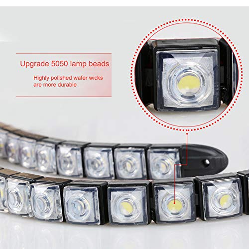 Lâmpada diurna DRL 6/8/18/20 à prova d'água com ajuste de luz de neblina para carro de LED flexível