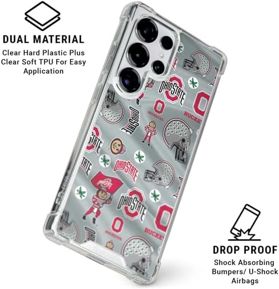 Skinit Clear Phone Case Compatible with Galaxy S25 Ultra - Officially Licensed Ohio State University Pattern Design