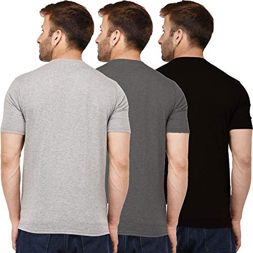 Image of Solid Men Half Sleeve Round Neck T-Shirt (Pack of 3)