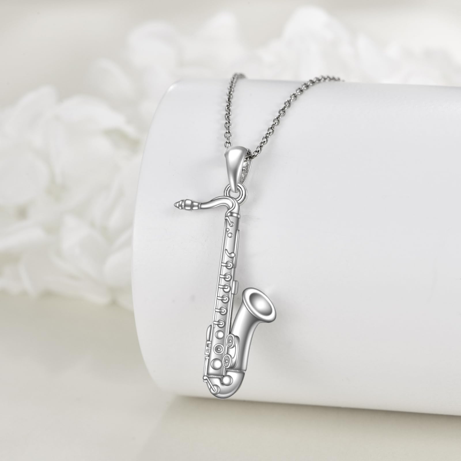 YFN Musikinstrument Kette 925 Sterling Silber Musik Liebhaber Anhänger Halskette Schmuck Geschenke für Damen Herren