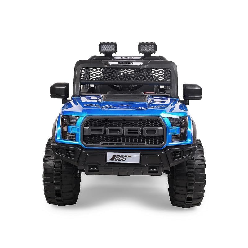 LittlePup 12V Battery Operated Jeep for Kids 1-6 Years with Parent Remote Control, Bluetooth Music, LED Lights, Rechargeable Ride On Electric Car, Off-Road Toy SUV(Blue) 4