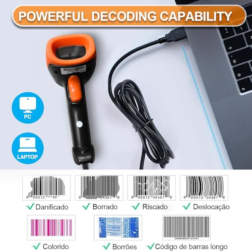 Leitor de Codigo de Barras, Leitor de Codigo de Barras Com Fio, Leitor Codigo de Barras, Leitor Códi