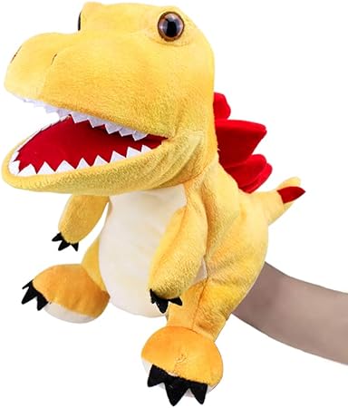 JUSTQUNSEEN Marioneta de mano de dinosaurio de peluche, seis colores variedades de peluche, juguetes de historia, regalos para niños en cumpleaños, Navidad, Halloween
