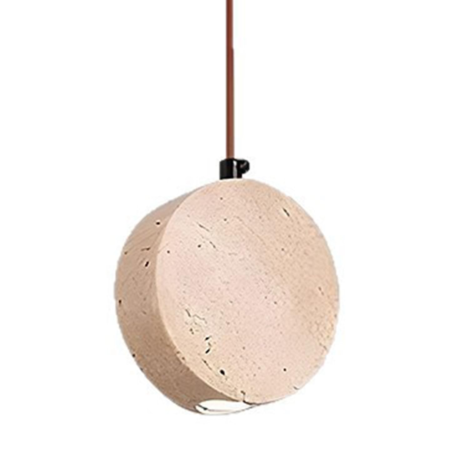 Lampadari a sospensione in pietra di travertino circolari 3,9 pollici