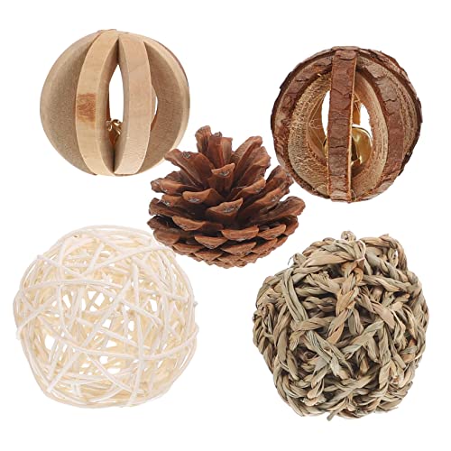 24 Stück Kaubälle Für Kleintiere - Natürliche Weidenbälle 4cm Für Kaninchen & Meerschweinchen