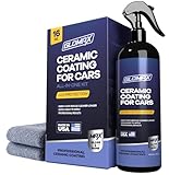 GLOMAX Ceramic Coating For Cars (16 oz.) - Hydrophobic Ceramic Car Wax Spray With Added UV PROTECTION - LONG LASTING Shiny Car Stuff - Spray Wax For Cars With 2 Micro Fiber Towels, Waterless Wash