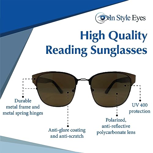 In Style Eyes Aura Rectangular Polarized Bifocal Sunglasses - Reading Sunglasses - Polycarbonate Lens3
