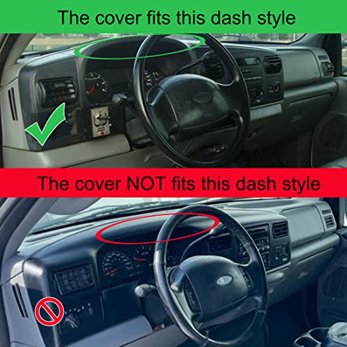 Yiz Dashboard Cover Dash Cover Mat Pad Carpet Custom Fit For 2005 2006 2007 Ford F250 F350 F450 F550 Super Duty Pickup Truck (Black) J134 #TOP1