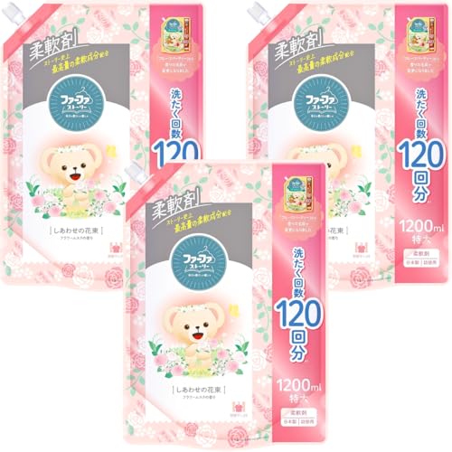 【まとめ買い】 ストーリー 柔軟剤 しあわせの花束 フラワームスクの香り つめかえ用 1200ml (3個セット)