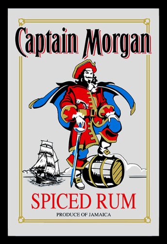 Merchandiseonline Captain Morgan - Bar Mirror (Classic Logo - Spiced Rum) (Size: 9