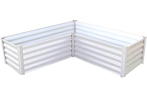 4' x 4' x 1' L-Shaped Galvanized Metal Garden Bed