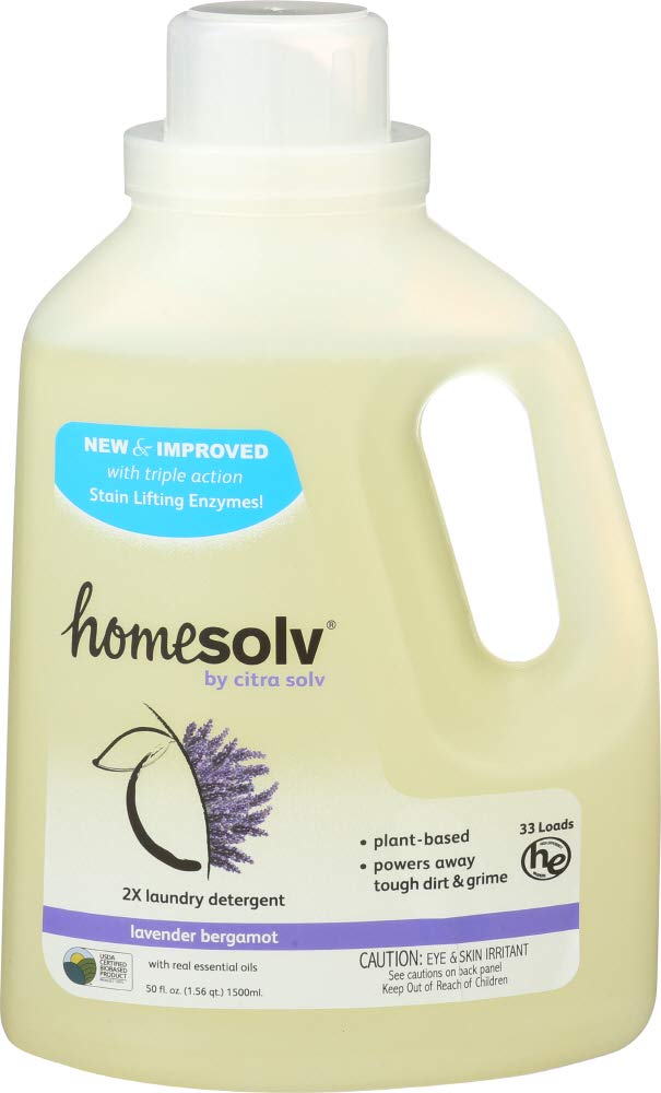 Citra SolvHomesolv Liquid Laundry Detergent HE 2X, Lavender Bergamot, 50 Fluid Ounces (Pack of 6)