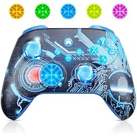 Nonbliep RGB Wireless Controller for Xbox Series S/X, Xbox One, PC/Android/iOS,Bluetooth Gamepad with Back Buttons, Macro, Turbo, Dual Vibration, Dual Vibration, 3.5mm Audio Jack - Blue