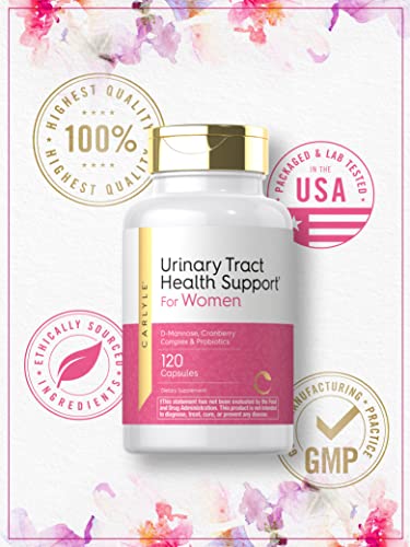 Carlyle Urinary Tract Health for Women | 120 Capsules | Relief for Women | with D-Mannose, Cranberry Complex & Probiotics | Non-GMO, Gluten Free - Thumbnail 5
