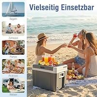 TOOHUB 45L Elektrische Kühlbox, Thermoelektrische Auto Kühlbox mit Rollen 12V/230V Kühl & Warm Funktion mit Energiespar-/MAX/ECO-Modus, für Camping, Picknick, Leise – Ansicht 5