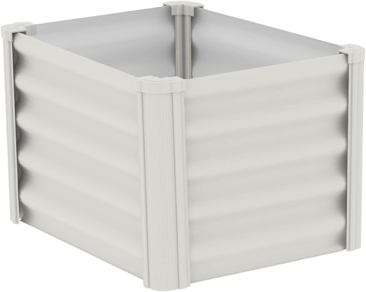 ABSCO The Organic Garden Co. Hakea Metal Kids Garden Bed 1.8' x 1' x 1.3' – Raised Outdoor Planter Box for Children, Galvanized Steel Metal, Surfmist