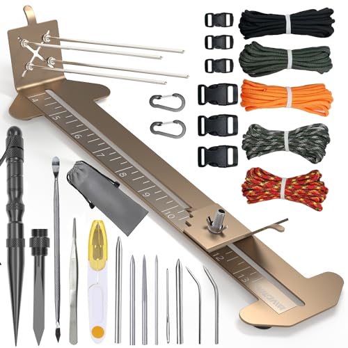 WILDAIR Paracord Bracelet Jig Kit - Pro Tool Kit With Marlin Spike FID Set Adjustable Length Weaving DIY Craft Maker Tool Bracelet Maker Edition