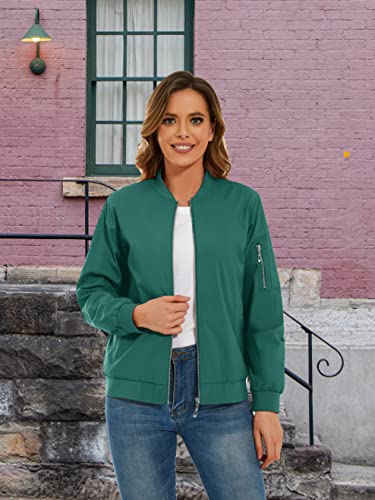Tacvasen Biker Jacket For Women Classic Bomber Jacket Zip Up Casual Jackets With Pocket Casual Jackets Lightweight Zip Up Jacket #TOP1