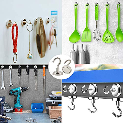 Refrigerator Magnets - Rakizbe Magnet Push Pins/Magnet Clips/Magnetic Hooks Set, Brushed Nickel Steel Fridge Magents For Whiteboard, Kitchen, Office, Bulletin Board, Lockers #TOP5