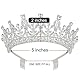 Tiara Silber Krone Damen, Vintage Kristall Strass Hochzeit Tiara Braut Tiara, Prinzessin Krönchen mit Kamm für Hochzeit Prom Geburtstagsfeier