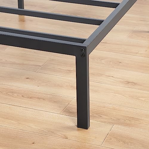 Olee Sleep 18 Inch Heavy Duty Steel Slat Anti-Slip Support, Easy Assembly Platform Bed Frame, Noise Free Steel Mattress Foundation, Maximum Storage, No Box Spring Needed, Black, Twin Size by Olee Sleep - Image 4
