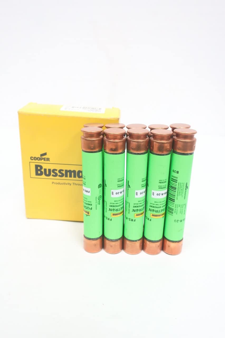 Cooper Bussmann FRS-R-20 - Confezione da 10 fusibili a cartuccia RK5, 20 A, 600 V CA