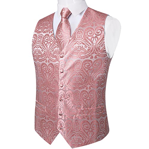 DiBanGu Men's 6-Piece Silk Vest and Tie Set #TOP30