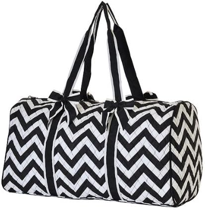 Chevron Quilted 21" Large Duffle Bag (Black)