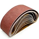 Sunxeke 12-Pack 3x21 Inch Sanding Belts for Belt Sander, 80/120/150 Grit Mixed Aluminum Oxide Belt Sander Paper, 4 Belts Each Grit for Woodworking, Metal Polishing & Furniture Refinishing