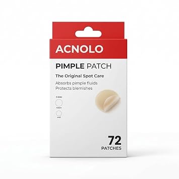 Pimple Patches for Face, Hydrocolloid Acne Patches, Invisible Spot Stickers for Pimples and Blemishes, Overnight Zit Patches, All Skin Types 72 Count