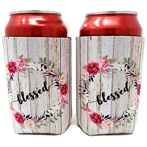 Emulily Blessed Inspirational Print Set of Two(2) Drink Cooler Insulted Form Drink Sleeve Cover