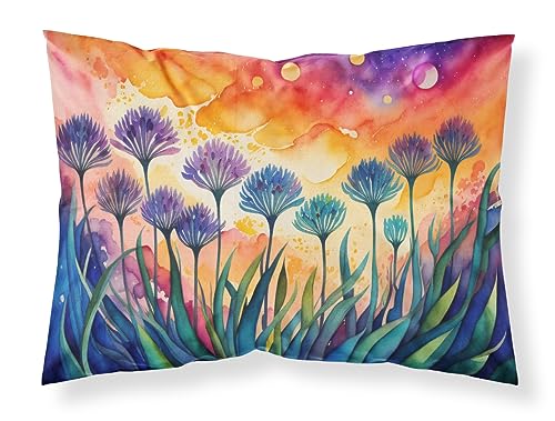 Caroline's Treasures DAC1402PILLOWCASE Agapanthus in Color Fabric Standard Pillowcase Lightweight Super Soft Easy Care Decorative Artwork Pillowcase, Standard